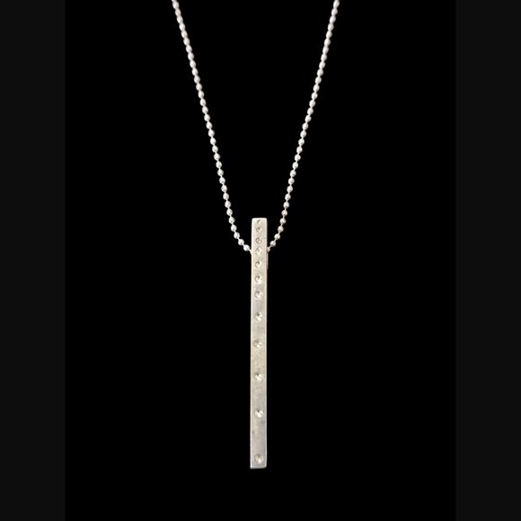 Alex Woo Elements Retired 925 Sterling 1.75" Bar Pendant 16" Ball Chain Necklace - Picture 1 of 6